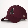 Verstellbare weinrote Baumwoll-Baseballkappe mit 3D-Stickerei Buchstabe A und Logo - Burgunderrot