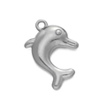 Polished silver dolphin pendant charm in stainless steel for DIY jewelry making - Steel 522# Dolphin / 16*24mm
