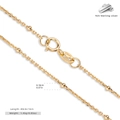 Elegant 40cm S925 sterling silver ball chain necklace in gold finish with spring clasp - Beaded Diamond-cut Cross Chain 40CM / 925 Silver Yellow Gold Plated