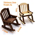 Miniature wooden rocking chair model with 5mm thickness and 7cm height detail view - Rocking Chair