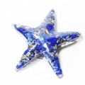 Starfish ornament with blue crushed stones and gold flakes in a resin 2D design - Lapis Lazuli Gold Foil