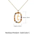 Pendaglio per collana con lettera C dorata con gemme colorate e cristalli - Lettera C Oro