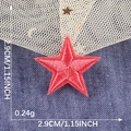 Red embroidered star patch for clothing with self-adhesive backing 2.9cm 1.15 inch size - Red