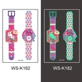 Glow-in-the-dark kids tattoo stickers featuring pink rabbit and strawberry cat watches - Luminous Watch Style (WS-K182)