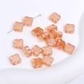 Transparent orange clover glass beads on a metal pin for DIY jewelry making - Clover-10mm-Orange