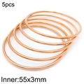 Set of 5 minimalist 3mm rose gold stackable bangles in 18k gold plated titanium steel - 5Pcs Set-Rose Gold (KB184138-KFC)