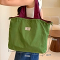 Eco-friendly green and purple oxford tote bag with large capacity and portable folding design - XL Grass Green