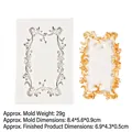 Baroque style silicone frame mold for fondant and resin with golden finished sample - 3# / Gray