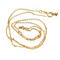 Golden蜻蜓 pendant necklace with delicate chain and spring clasp on white background - Gold Fine Chain Necklace