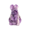 Hand-carved rabbit figurine made of natural purple amethyst crystal with polished finish - Purple Crystal