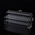 Clear acrylic 3-tier stepped display stand for pens and lipsticks with 24cm width - Style E Double Layer 48-Hole Pen Rack