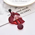 Deep burgundy acrylic geometric brooch in circular mosaic design, 8.6cm by 4.4cm accessory - Red Series 11