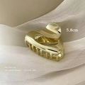 5,8cm warmer Gold-Hohlherz-Haarclip aus flüssigem Metall mit rutschfestem Finish - Herz hohl / 5.8cm / Gold