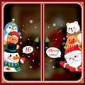 Cartoon Santa Claus and Reindeer Christmas static window stickers for festive glass decor - Bubble Dialogue Characters Style (HL-096)