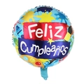Art theme 18 inch round foil balloon with Spanish Feliz Cumpleaños birthday design - Round Art Painting Spanish Birthday