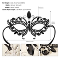 Luxurious butterfly-shaped black rhinestone party mask with sparkling silver metal frame - Black Butterfly Style (FS-J029BLK)