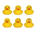 Lot de six petits canards en caoutchouc jaune aux expressions amusantes pour le bain - Canard à Expression Aléatoire