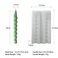 Spiralstreifen Kerzen Silikonform für lange Stabkerzen inklusive zwei-Slot grünem Design - Torsion-Stil (J-502)