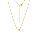 Collier en acier inoxydable doré avec pendentif coeur et lettre F gravée et fermoir mousqueton - Lettre F / Or