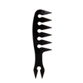 Classic black wide-tooth styling comb for men with pointed tail for textured hair - Pointed Tail Wide Tooth Pick Comb (NO.7)