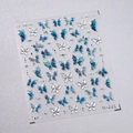 Adesivi per unghie a farfalla blu ghiaccio con glitter argento e stelle serie M-661 - Farfalla Argento a Caldo Blu Ghiaccio (M-661)