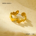 Detail showing dimensions and 1.6g weight of the 18k gold heart-shaped open ring - NMSR-H248-6/Simple Heart Link