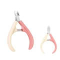 Pink and beige cuticle nipper with stainless steel head and protective cap - Plastic Handle Two-Tone Style