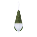 Christmas gnome pendant with green knit hat and long white beard for tree decoration - Solid Green Hat