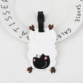 Cute cartoon sheep luggage tag made of soft silicone with a black adjustable strap - Sheep