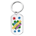 Placa de acero inoxidable para mascotas con estampado colorido Be a Pawsome Friend - BE A PAWSOME FRIEND / Color Acero 001