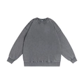 Vintage dark grey washed cotton sweatshirt with oversized drop shoulder crewneck style - S / Gray