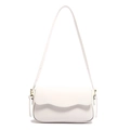 Minimalist white square crossbody bag for women with elegant flap and long shoulder strap - White
