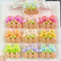 Charmantes fleurs de clôture en résine colorée aux tons pastels pour loisirs créatifs DIY - Style Aléatoire Mixte