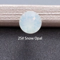 Geometric round zirconia stud accessory in 25# Snow Opal blue translucent finish - 6.2MM / White Opal (25#)