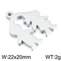 Silver stainless steel silhouette pendant featuring two human figures in 22x20mm size - Steel Style 3 (KLJ2349-Z)