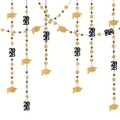 Black and gold 2026 graduation party banner with glitter star and grad cap hanging decor - Black Gold (2026 Bachelor Cap)