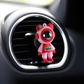 Pink and red astronaut bear car air freshener clip installed on vent with PLAY text - Red (1 Piece)
