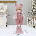 Pink plush Christmas doll with antlers and telescopic legs, size 65x25x11cm - Pink-Boy-XL Telescopic