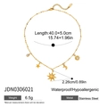 Collana in acciaio inossidabile dorato con ciondoli sole luna e stella da 40cm - Collana Stella Luna Sole con Zirconia