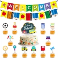 Back to school party decoration kit with banners, cake toppers and school themed cutouts - Back to School Decoration Set (Style A)