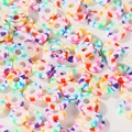 Perle in argilla polimerica bianca a macchie colorate per bracciali e collane fai-da-te - Dischi Colorati