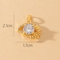 Detailed view of evil eye charm with dimensions 2.1cm by 1.7cm in gold finish - Gold Mini Evil Eye Zircon Pendant (G)