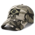 Camo baseball cap with Brazil flag patch embroidery and adjustable curved brim design - Adjustable / Camouflage