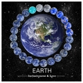Natural stone bead bracelet featuring the Earth theme with blue and green gemstones - With Card / Earth