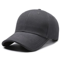 Dark grey six-panel baseball cap in premium cotton twill with a structured fit - Adjustable / Dark Gray
