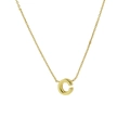Classic 18k gold plated necklace with minimalist letter C pendant on a fine link chain - Letter C