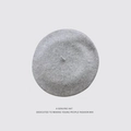 Classic light grey wool beret hat in minimalist retro style for women - M(56-58cm) / Light Gray