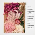 Flat lay detail of DIY kit with ten natural dried flower varieties on kraft paper - Flower Pack A12