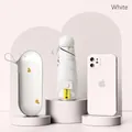 Mini cream foldable umbrella with yellow hearts and matching capsule case for sun protection - Heart Off-White + Capsule Box