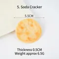 Realistic round soda cookie keychain model, 5.5cm diameter in cream yellow finish - Round Soda Biscuit Model